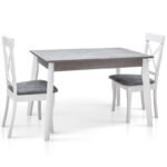 Стіл обідній ПОРТЛЕНД (1130+500)*695, сірий/білий