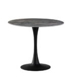 Стіл Опал (D=90), чорний/кераміка Армані грей