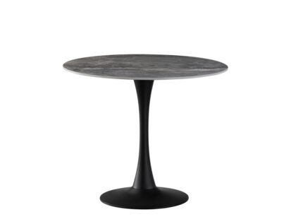 Стіл Опал (D=90), чорний/кераміка Армані грей