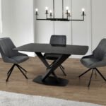 Стіл БІНГО 140*80, кераміка чорний мармур