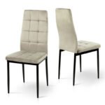 Стілець Айс, чорний/велюр мокрий пісок