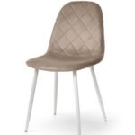 Стілець Ембер-L, білий/велюр бежевий