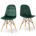 Стілець ДЖАСТІН, велюр зелений