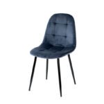 Стілець Квест, чорний / велюр темно-синій