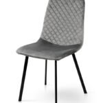 Стілець Некст, чорний/велюр сірий