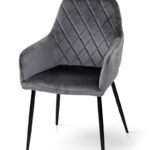 Стілець Томас XS-2836, чорний/велюр сірий
