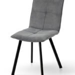 Стілець Тетріс, метал чорний/ тканина темно сіра