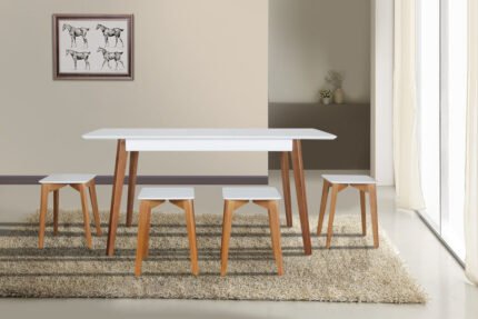 Стіл Сінгл (130+30)/80 ніжки горіх/столешня біла--