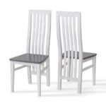 Стілець Моніка ТВЕРДИЙ, білий/сірий---