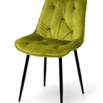 Стілець Прадо чорний/ велюр олива