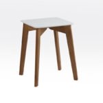 Табурет Сінгл каркас горіх/кришка біла---