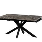 Стіл Квант 160 (+60)*90, чорний/керам Армані грей