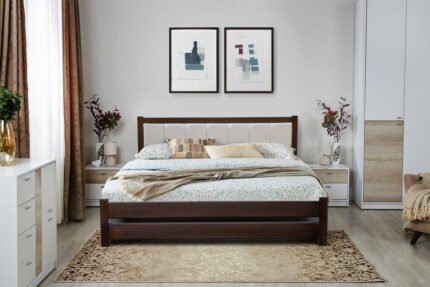 Ліжко Еріка1800*2000 горіх темний Аляска 01 беж