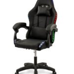 Крісло геймерське Трітон, чорний/LED