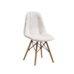 Стілець ДЖАСТІН, шкірзам білий