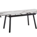 Стіл Бастіон 140 (+30+30)*80, чорний/нефріт білий