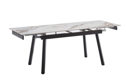 Стіл Бастіон 140 (+30+30)*80, чорний/нефріт білий