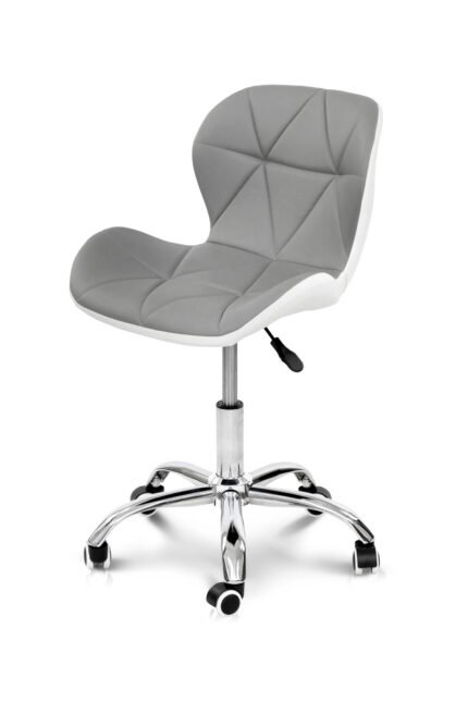 Стілець офісний Роккі, шкірзам сіро/білий