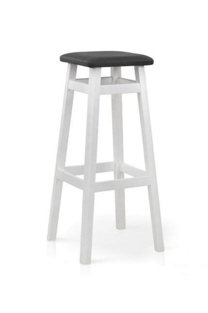 Табурет БАРНИЙ КВАДРАТНИЙ М'ЯКИЙ (80 см), білий