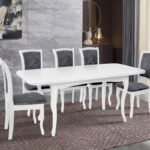 Стіл обідній Соренто (1300+400)*780, білий