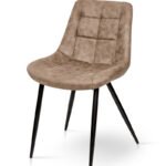 Стілець Крокус чорний / мікрофібра капучіно