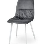 Стілець Авері білий/велюр сірий Bluvel-14