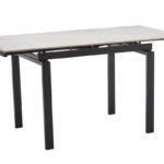 Стіл Оріон 100 (+25+25)*70, чорний/кераміка білий