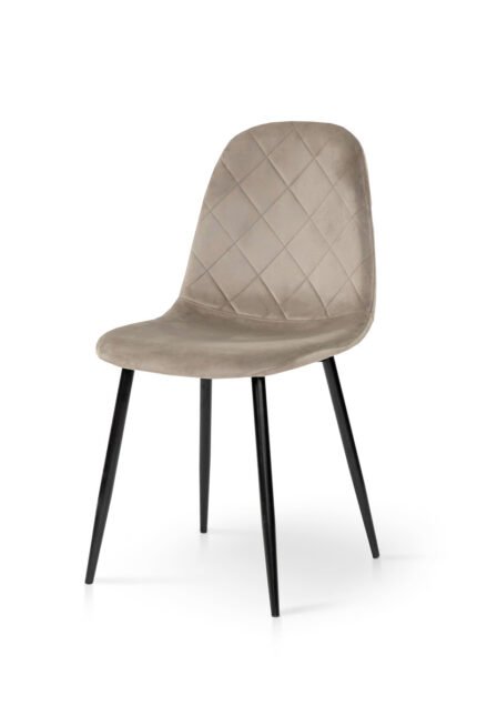 Стілець Ембер-L, чорний/ велюр бежевий