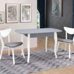 Стіл обідній Кантрі (930+300)*670, сірий/білий