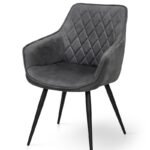 Крісло Наомі, чорний/ велюр темно-сірий
