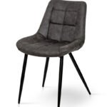 Стілець Крокус чорний / мікрофібра сірий кварц
