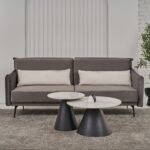 Комплект журнальних столів CT-40 Рокко білий мармур + чорний