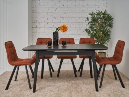 Керамічний стіл  TM-76 чорний онікс + чорний