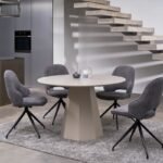 Стіл круглий поліуретановий МДФ TM-200 теплий пісок