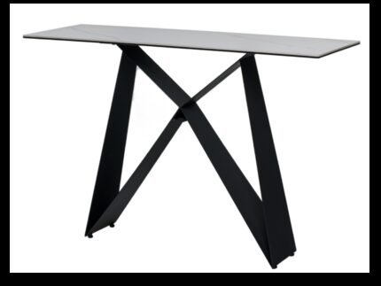 Консоль "Бруно" білий мармур + чорний