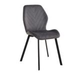 Стілець N-54 темно-сірий велюр + чорний