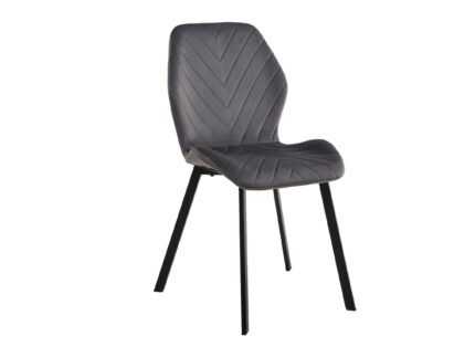 Стілець N-54 темно-сірий велюр + чорний