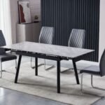 Керамічний стіл TM-88-1 ребекка грей + чорний