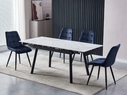 Керамічний стіл TM-88-1 вайт клауд + чорний