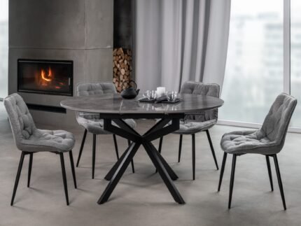 Керамічний стіл Офелія TML-1250 спайдер грей +  чорний