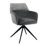 Стілець поворотний R-165 попільний + чорний