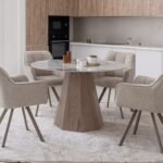 Керамічний стіл Квінто TM-300 голден сенд + дуб