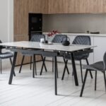 Керамічний стіл TM-98-1 білий мармур + чорний