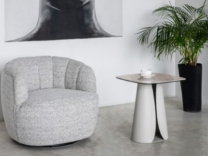 Кавовий стіл "Лунаріо" айворі онікс + айворі