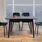 Керамічний стіл TM-87 гріджіо латте + чорний