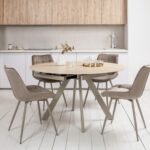 Керамічний стіл Сієна TML-1240 римський траветрін + капучино