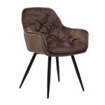 Стілець M-65 коричневий велюр + чорний