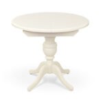 Стіл обідній Гермес Д=89 ( +38 ), ваніль