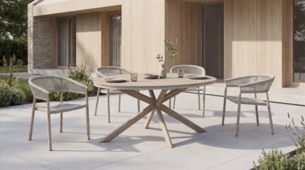 Стіл садовий обідній "Орта" ODT-30 дріфтвуд грей + білий дуб