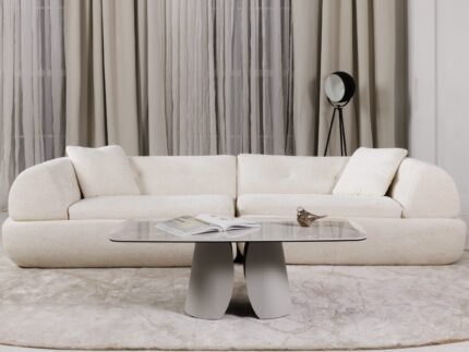 Журнальний стіл "Лунаріо" айворі онікс + айворі